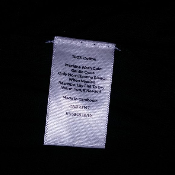 Talbots Sweater Large V Neck Navy Blue Solid 3/4 Sleeve 100% Cotton Pullover Bus - Picture 11 of 11